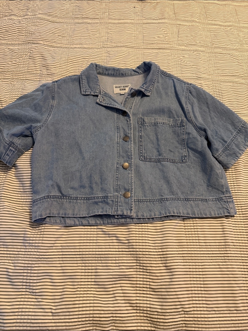 Light Blue Denim Crop Jacket  -